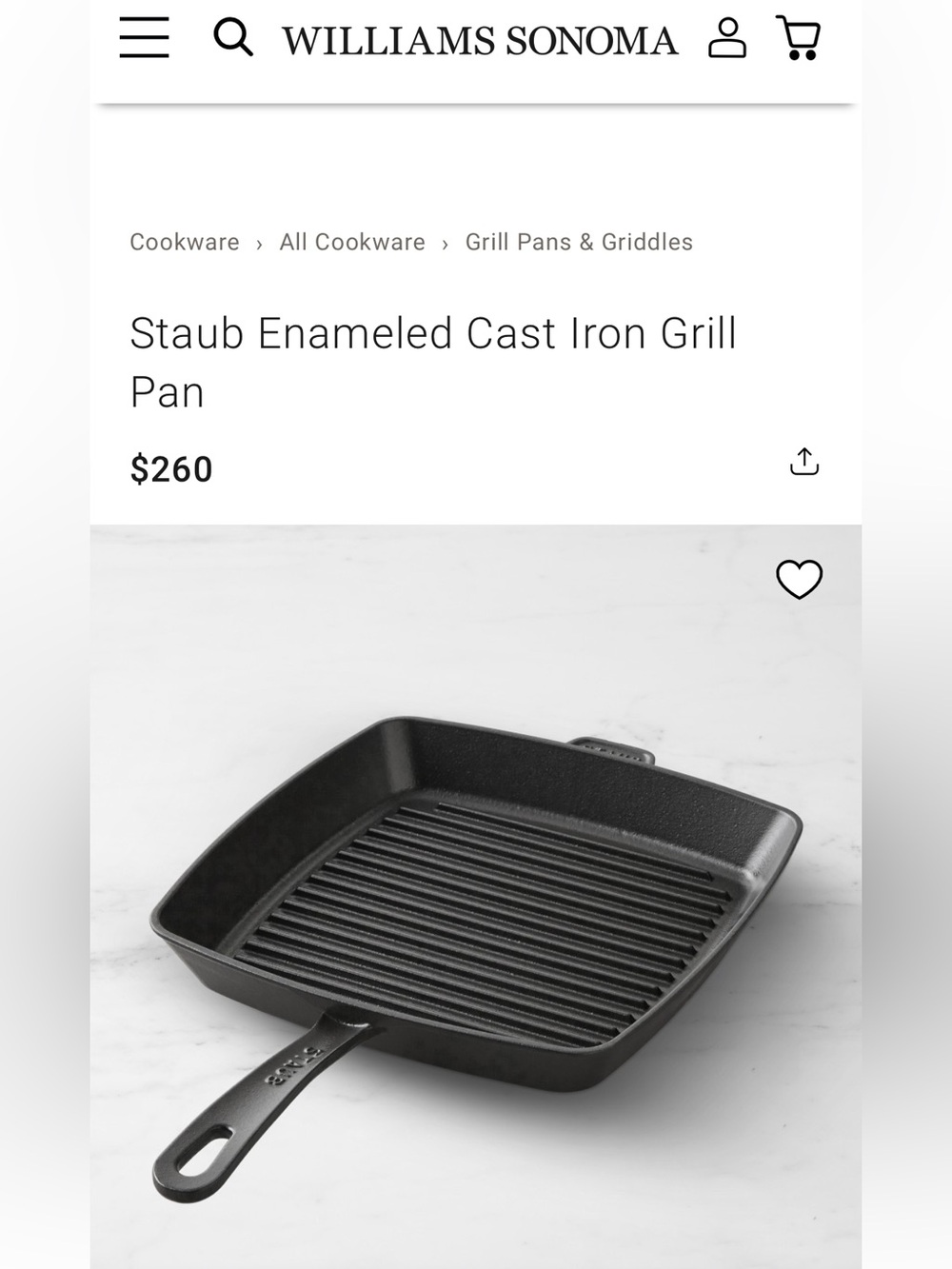 Staub Enameled Cast Iron Grill Pan - Picture 3 of 12